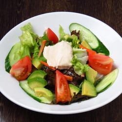 Raw yuba and avocado salad