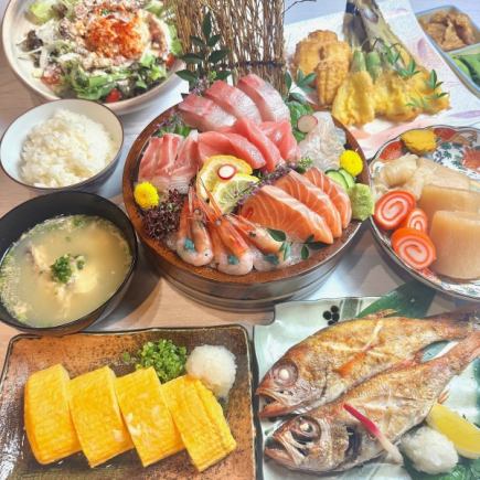 【7000円コース】《のどぐろ塩焼き》+《お造り6種》+《能登牛ユッケ》+2時間飲み放題付き