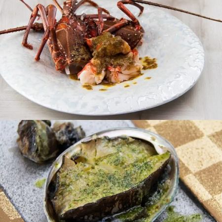 [Food only] Enjoy a choice of dishes including live abalone and live spiny lobster in the "Miyabi Special Seafood Course" (10 dishes total)