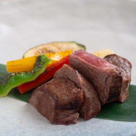 [Food only] Enjoy seasonal ingredients and black birch beef steak with the "New Japanese Ninomaru Course" (10 dishes total)