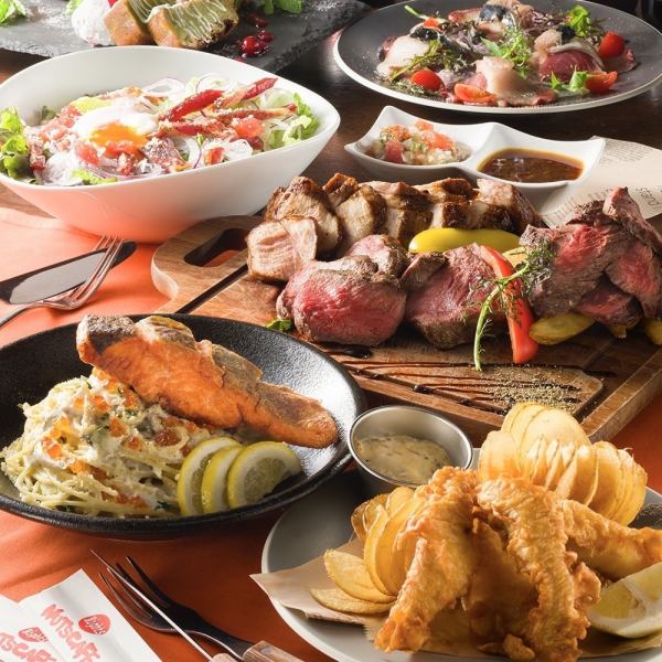 【NIGHTS名物料理を集めた】当店おすすめリブアイステーキ含む全6品　全120種生付2時間飲み放題　4000円