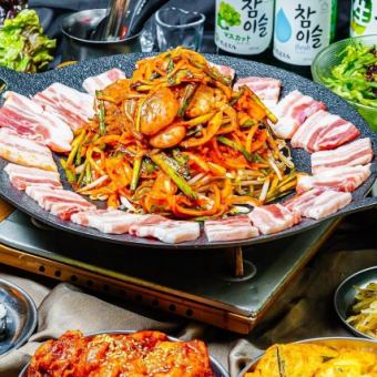 ★120 minutes all-you-can-drink included★ Welcome/farewell party plan now available♪ [Chukmi Samgyeopsal Course] 4,800 yen (tax included)