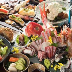 2小時 → 2個半小時無限暢飲♪可享用10種生魚片和火鍋拼盤的5,500日元套餐