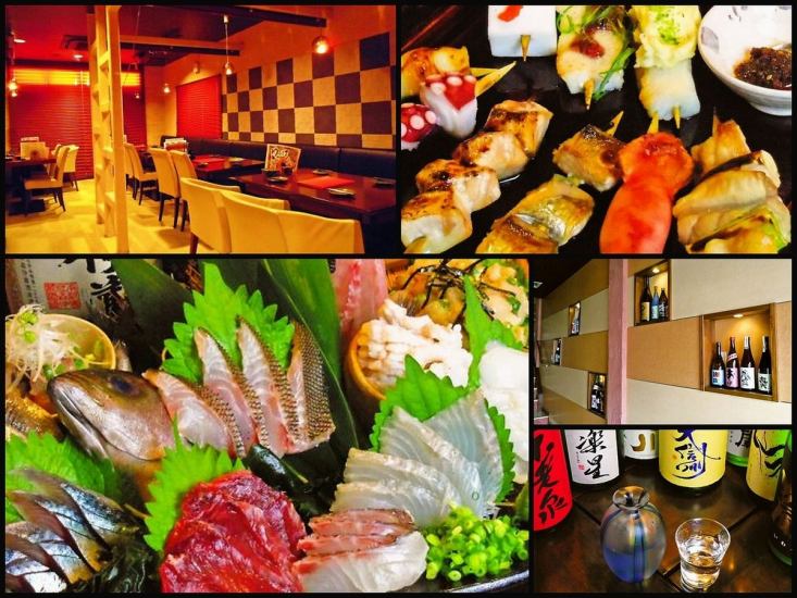 Up to 50 banquet seats in 2F OK! Enjoy delicious fish in a stylish space like a bar.