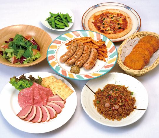 6/1~【2時間飲み放題付】当日のご注文OK!17時まで限定!!「お手軽パック」全7品3,500円