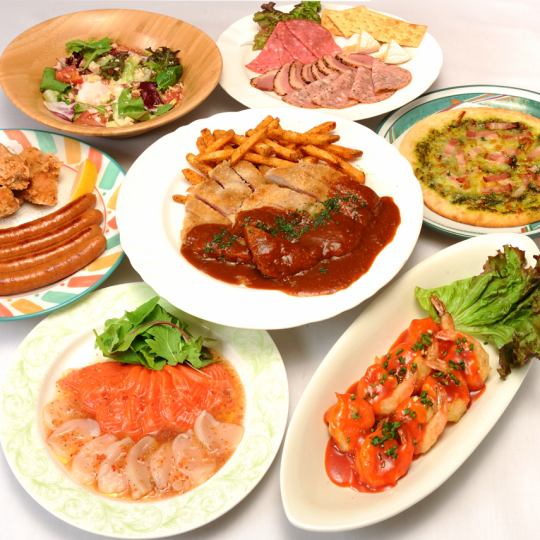 10月1日起，【含120分鐘無限暢飲（最後點餐時間為90分鐘）】「全新活力包」7道菜6000日元