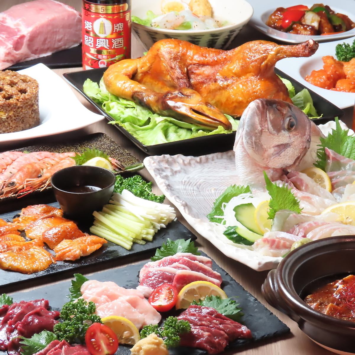 A restaurant where you can enjoy two genres of cuisine: Kumamoto local cuisine and Chinese cuisine.