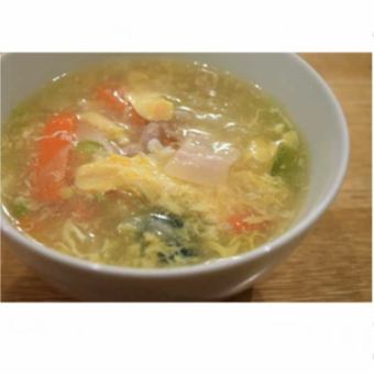 Vegetable egg drop soup