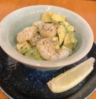 海老アボガドオイル和え