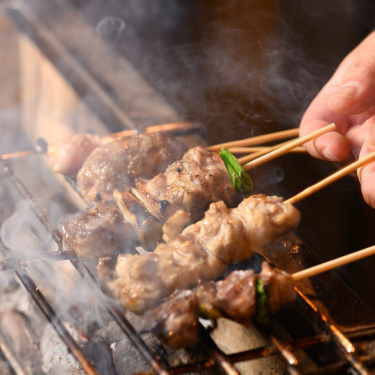 新鮮な鶏を一本一本丁寧に仕込み、炭火で焼き上げる焼鳥は絶品♪