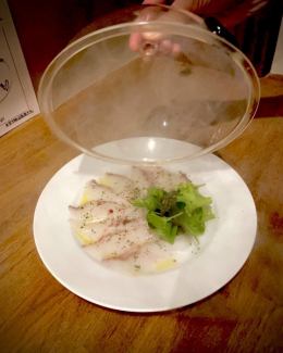 New Specialty! Instant Smoked Carpaccio of Fresh Fish