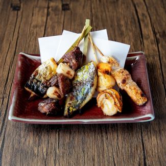 5 kinds of fish skewers