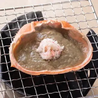 ズワイの蟹味噌甲羅焼き