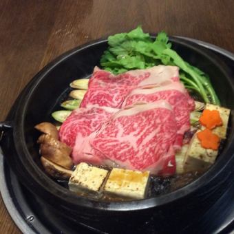All-you-can-eat domestic beef loin sukiyaki set 5,500 yen