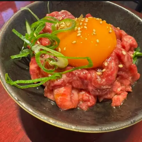 ◎牛レアステーキユッケ風