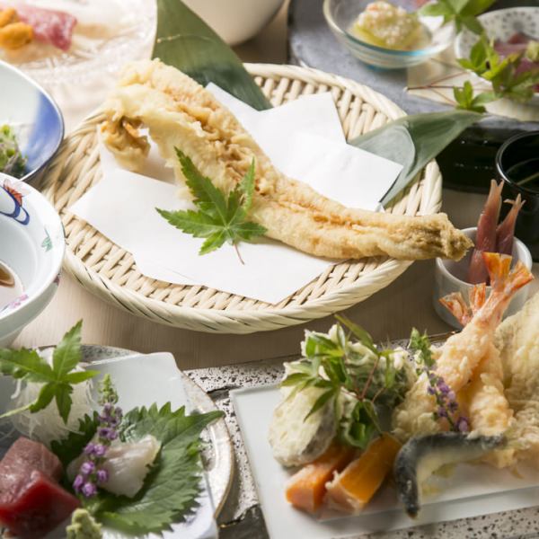 【天婦羅套餐 Kirabi -】本店特製的天婦羅全套套餐～☆吃到飽+2200日元☆
