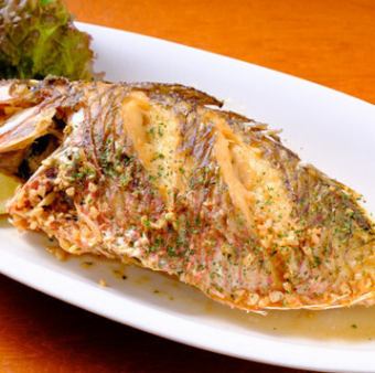 県産鮮魚のバター焼き　中