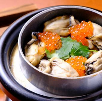 牡蠣ときのこの釜めし