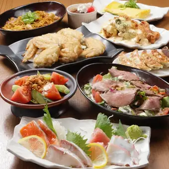 【贅沢コース】生ビールOK!最大３h制!お刺身盛り合わせ/特製チキン南蛮等全９品♪6500⇒5500円