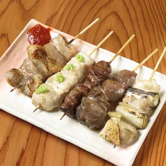 Assorted skewers (5 skewers) - Salt or sauce