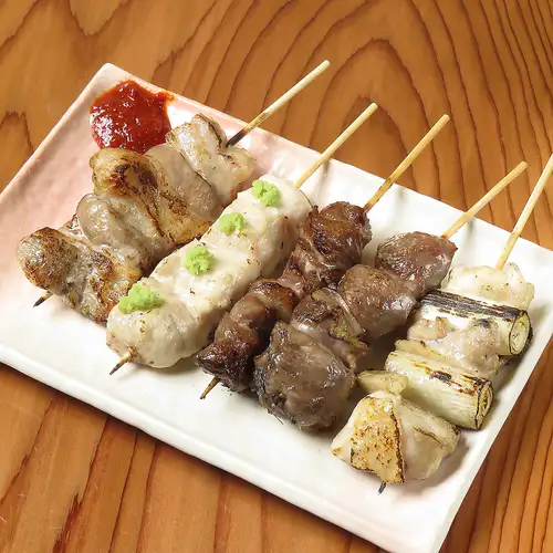 Assorted skewers (5 skewers) - Salt or sauce