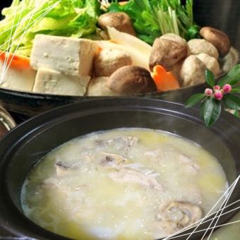 博多名物 水炊きコース4500円→3700円（税込）+2時間飲み放題タダ  ＋500円で生ビールもOK
