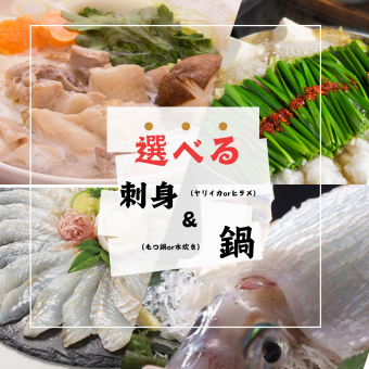 獺祭！ヤリイカorヒラメ、ゴマサバ、もつ鍋付き【特選】コース6000円&2時間飲み放題