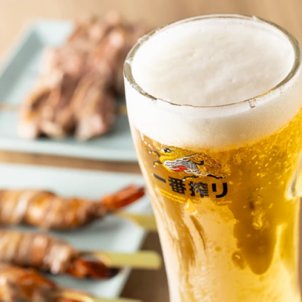 【ファースト生ビール付】《2時間単品飲み放題》自慢の焼き鳥などとご一緒にぜひ！1800円(税込)