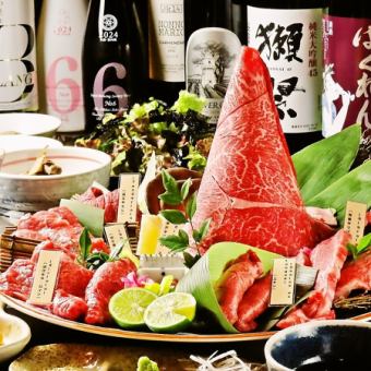 《特上おまかせ》日本三大和牛"特上部位"+牛タン+焼き野菜 11,000円◆+2,000円でコース仕立てに