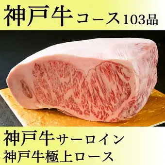 【神戸牛(KOBE BEEF)】103種<神戸牛サーロイン・神戸牛極上ロース食べ放題>12,980円