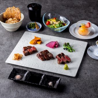 【료】적신 스테이크 3종 먹어 비교 디너 코스+스파클링을 포함한 1잔 한 분 12000엔(부가세 포함)