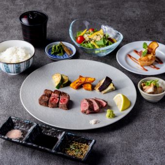 《ランチコース》【奏】国産牛ステーキと和牛の牛タンセット ¥4,300(税込)