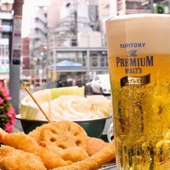 Hot summer is decided by beer and kushikatsu! The summer pot is also delicious ♪