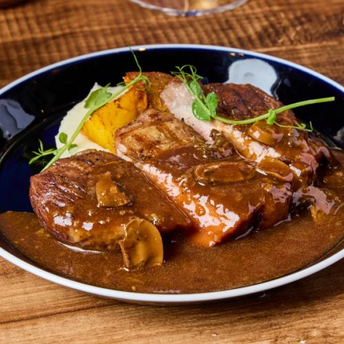 Grilled French Pork Shoulder with Chasseur Sauce