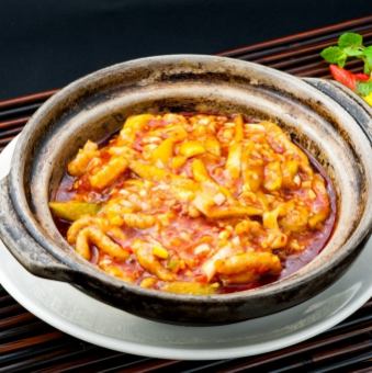 ナスと豚肉細切り豆板醤炒め