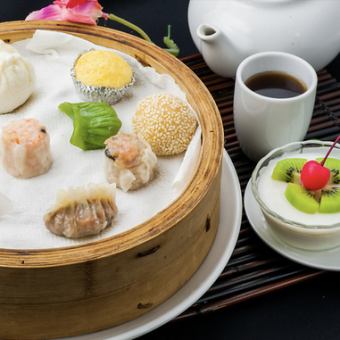 【お得♪飲茶コース　1980円】ショウロンポウや杏仁豆腐、中華街満喫メニュー！人気パンダ饅も♪