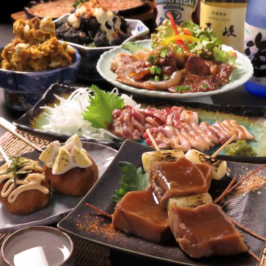 【大酱享受套餐】2小时无限畅饮，包括烤近江鸭和葱金枪鱼串，共9道菜6,000日元（含税）
