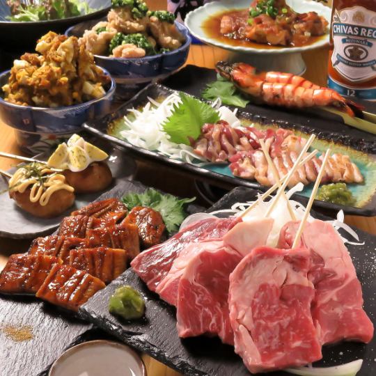 [DAICHAN luxury course] Headed shrimp and beef steak skewers! Total of 9 dishes including 2 hours of all-you-can-drink for 7,000 yen (tax included)