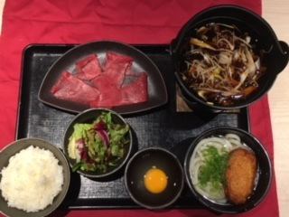 Sukiyaki lunch of cherry meat