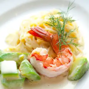 Shrimp and avocado rich cream
