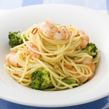 Shrimp and Broccoli Oil Pasta