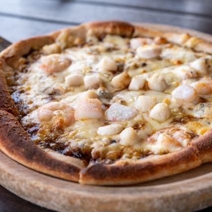 Seafood pizza