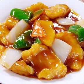 Sweet and sour sauce of fresh fish
