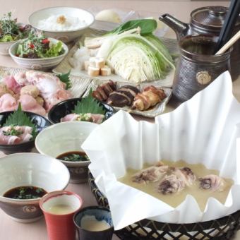 【水炊きコース】濃厚水郷赤鶏スープの水炊きや鳥とし人気メニューなど全6品 6,800円(税込)