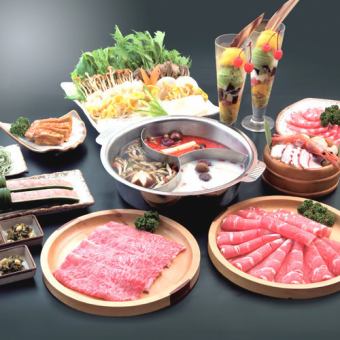 【火鍋★小尾羊肉套餐】含稅5,478日元，免費續杯極品羊肉！