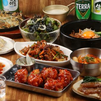 【2時間飲み放題付き8品4500円】シェアして楽しい韓パイコース