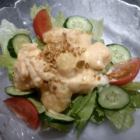 Shrimp mayonnaise with plenty of vegetables