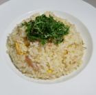 Plum and shiso fried rice with small sardines