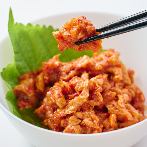 Changja (salted cod)/squid kimchi/tan char siu/Korean seaweed