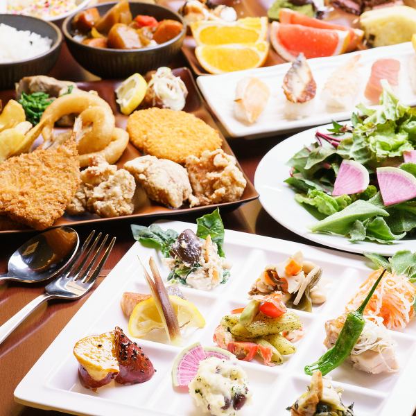 [Buffet style♪] All-you-can-eat menu with over 60 different items ◎ {Weekdays} from 1,980 yen♪ {Saturdays and Sundays} from 2,180 yen♪